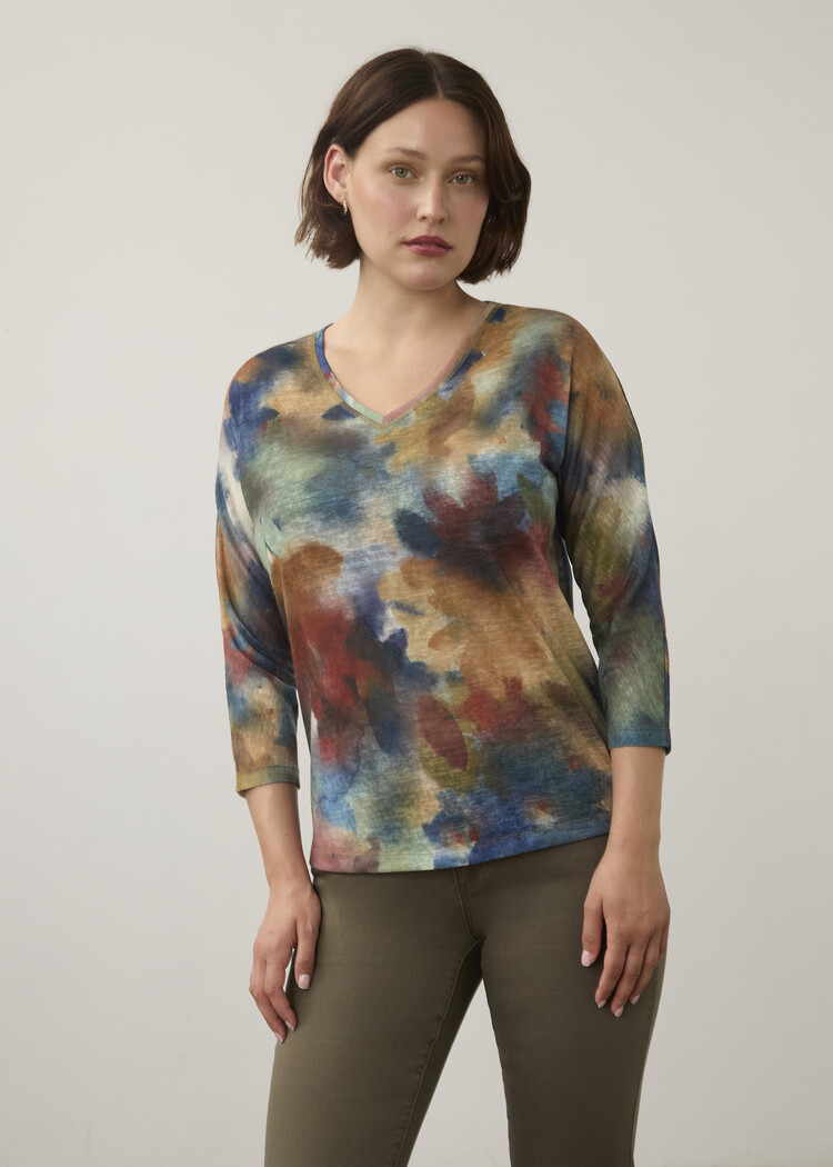 FDJ COURAGE WASH V-NECK TOP