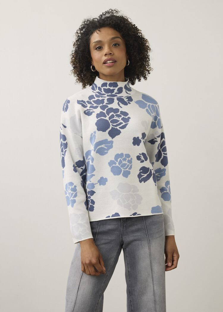 FDJ INDIGO FLOWERS TOP
