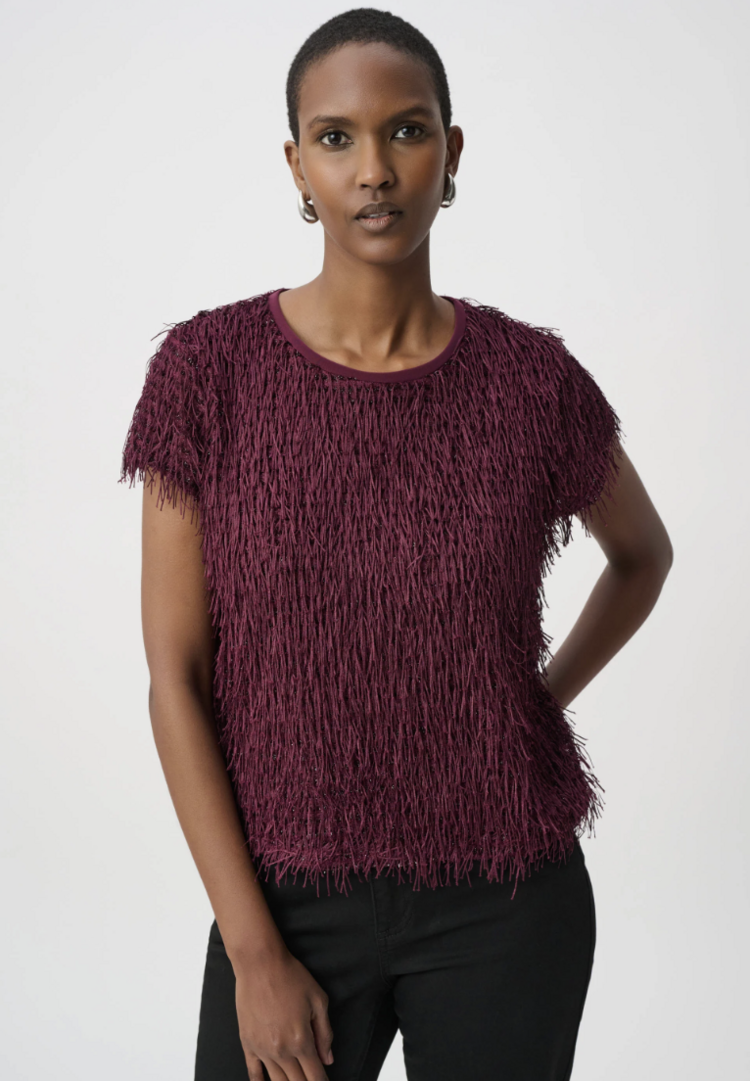 JOSEPH RIBKOFF PARISIAN FRINGE TOP