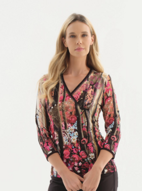 DOLCEZZA VERSAILLES GARDENS MOCK WRAP TOP