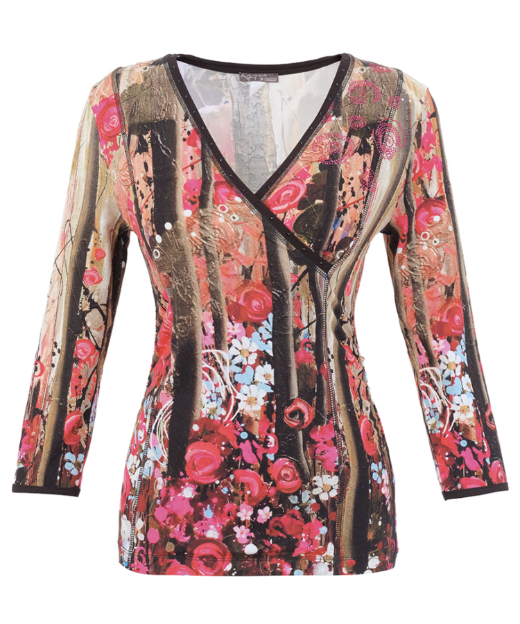 DOLCEZZA VERSAILLES GARDENS MOCK WRAP TOP