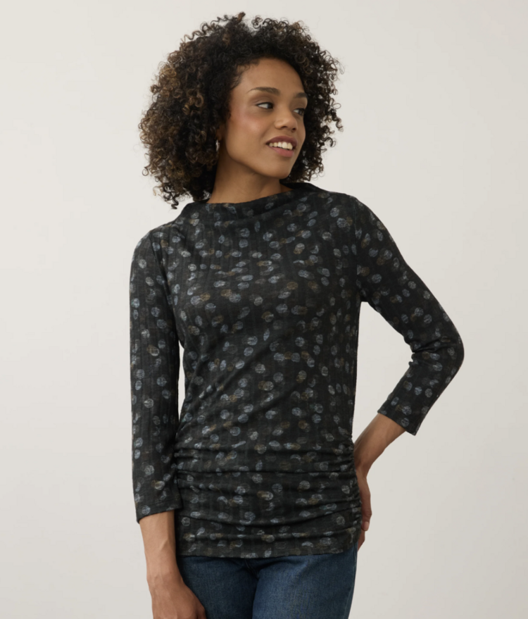 FDJ MISTY DOTS MOCK NECK TOP