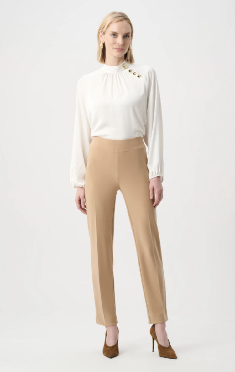 JOSEPH RIBKOFF CAMEL BACK SLIT PANT