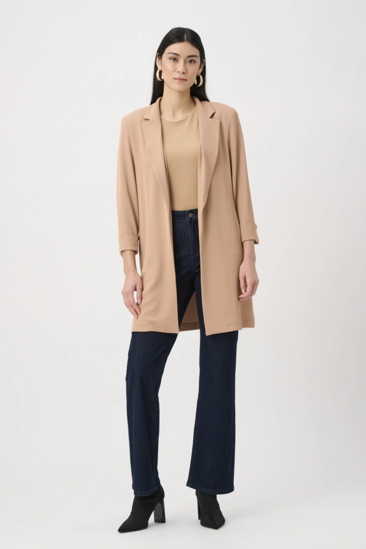 JOSEPH RIBKOFF CAMEL LONGLINE BLAZER