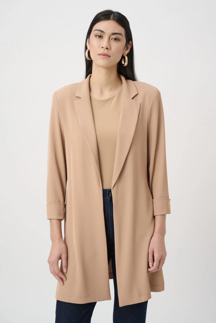 JOSEPH RIBKOFF CAMEL LONGLINE BLAZER