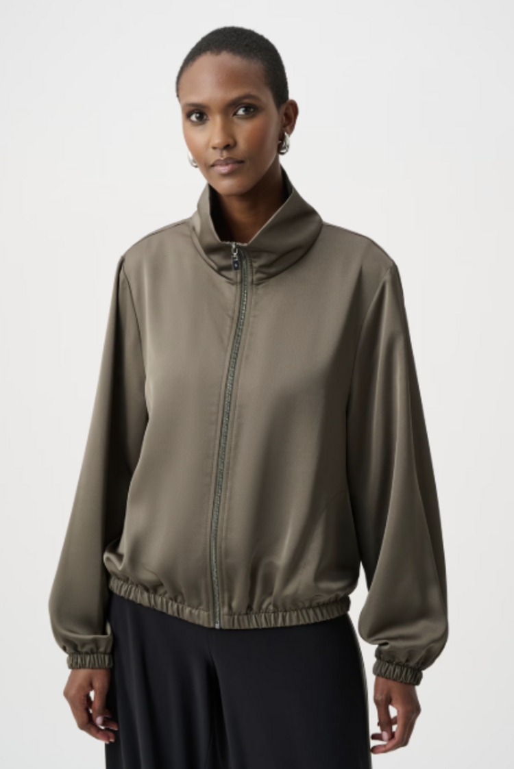 JOSEPH RIBKOFF AVOCADO  SATIN JACKET