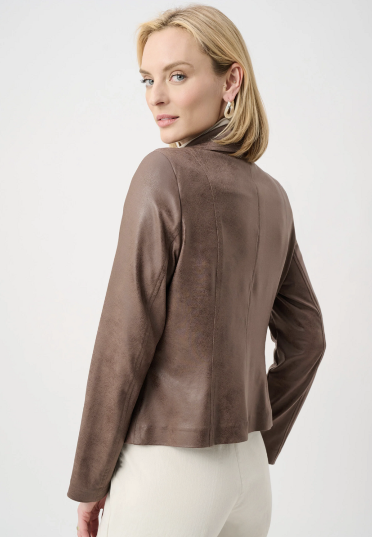 JOSEPH RIBKOFF SUEDED MINK AVIATOR JACKET