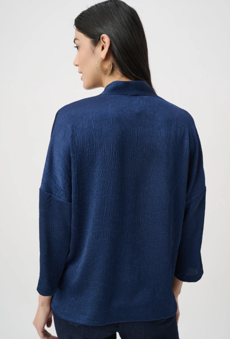 JOSEPH RIBKOFF INDIGO TEXTURE TOP