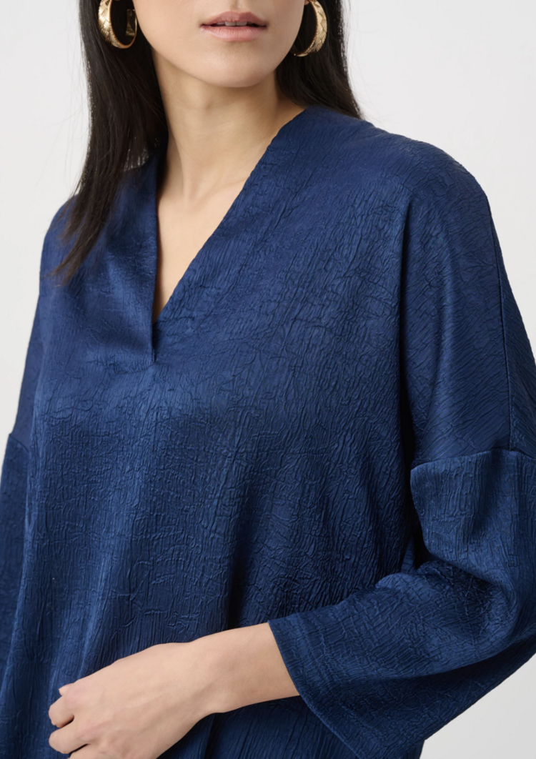 JOSEPH RIBKOFF INDIGO TEXTURE TOP
