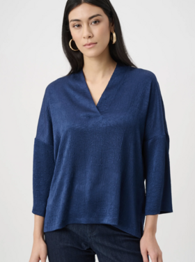 JOSEPH RIBKOFF INDIGO TEXTURE TOP