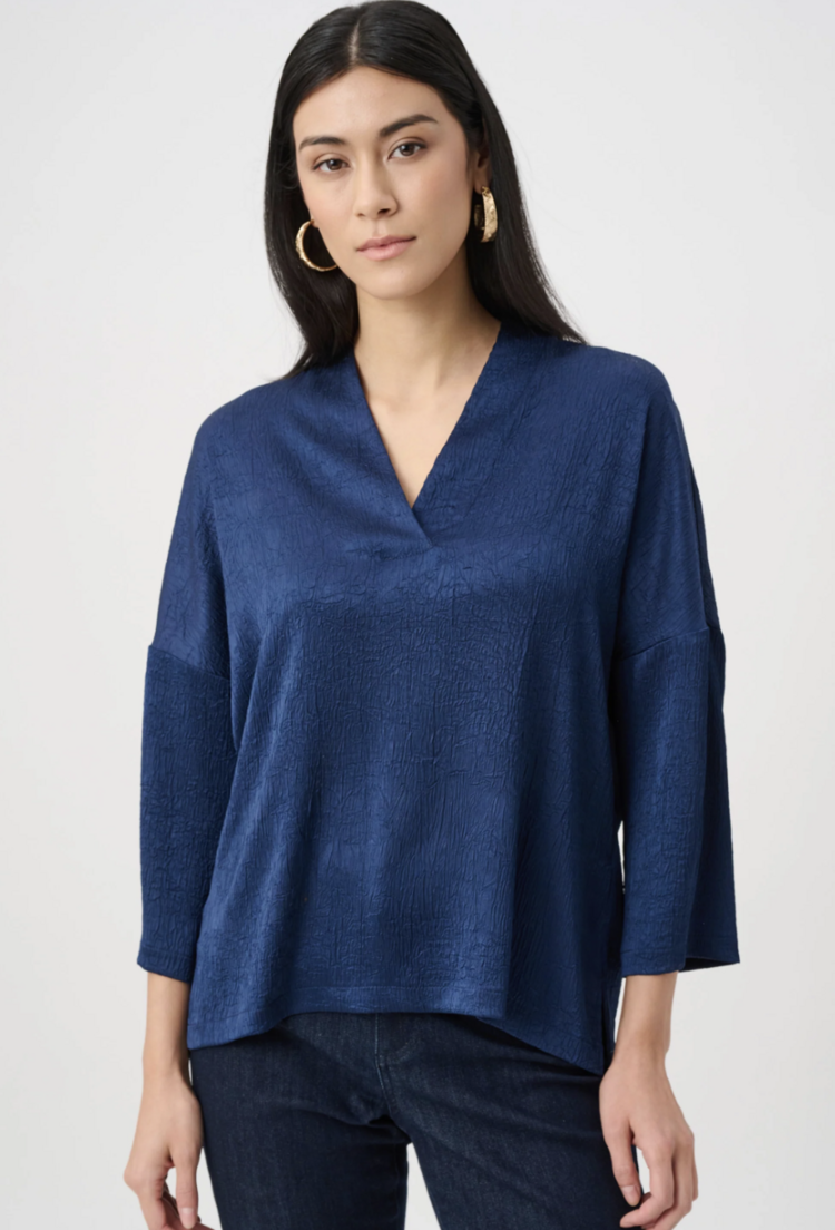 JOSEPH RIBKOFF INDIGO TEXTURE TOP