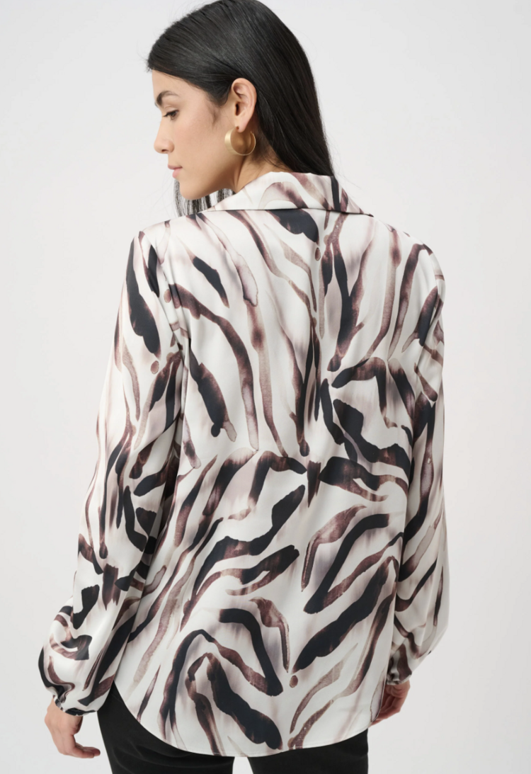 JOSEPH RIBKOFF MOCHA FERN BLOUSE