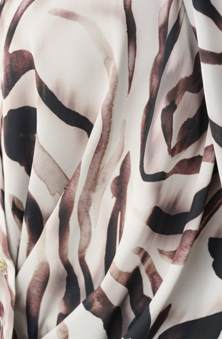 JOSEPH RIBKOFF MOCHA FERN BLOUSE