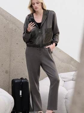 JOSEPH RIBKOFF AVOCADO SATIN SIDE SPORT PANT