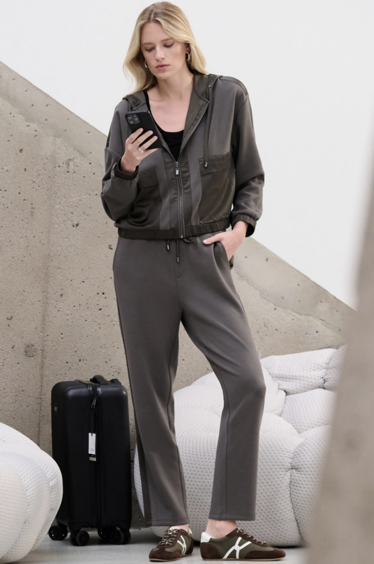 JOSEPH RIBKOFF AVOCADO SATIN SIDE SPORT PANT