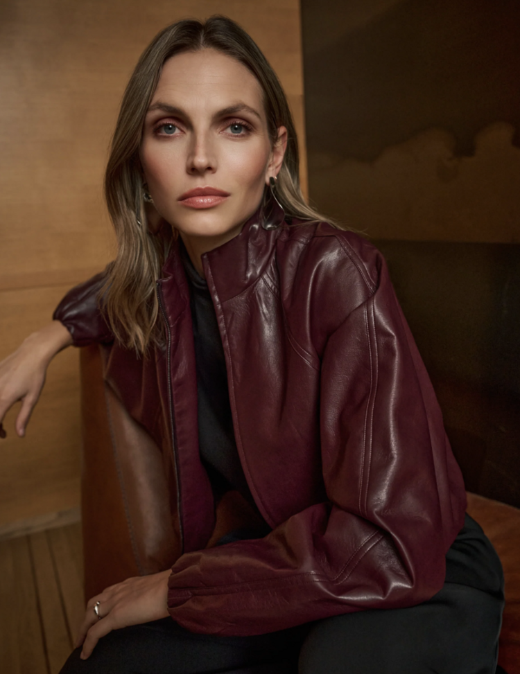 JOSEPH RIBKOFF MERLOT LEATHERETTE JACKET
