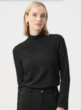 JOSEPH RIBKOFF MOCK NECK CRINKLE TOP