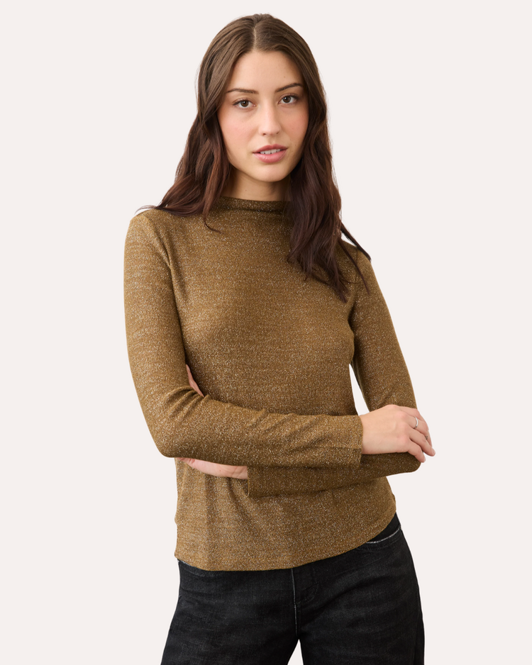 FDJ GOLDEN MOCK NECK TOP