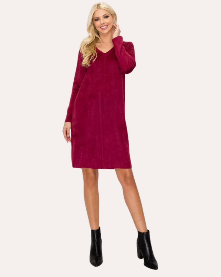 JOH MULBERRY SUEDETTE DRESS