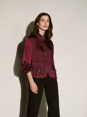 JOSEPH RIBKOFF ELDERBERRY SATIN JACKET