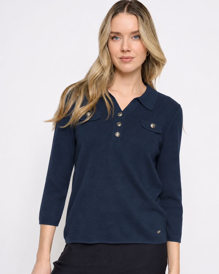 PICADILLY MIDNIGHT COLLAR TOP