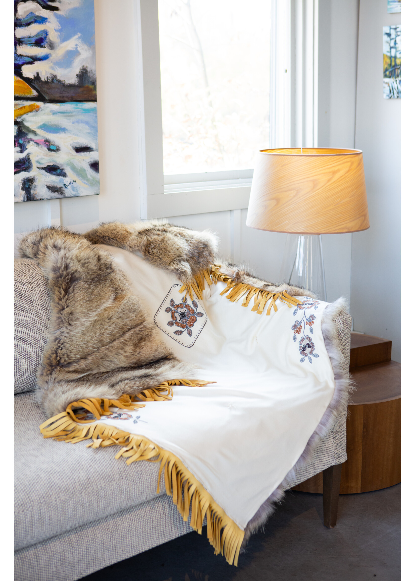 D'Arcy Moses for Further EMBROIDERED COYOTE THROW STANDARD