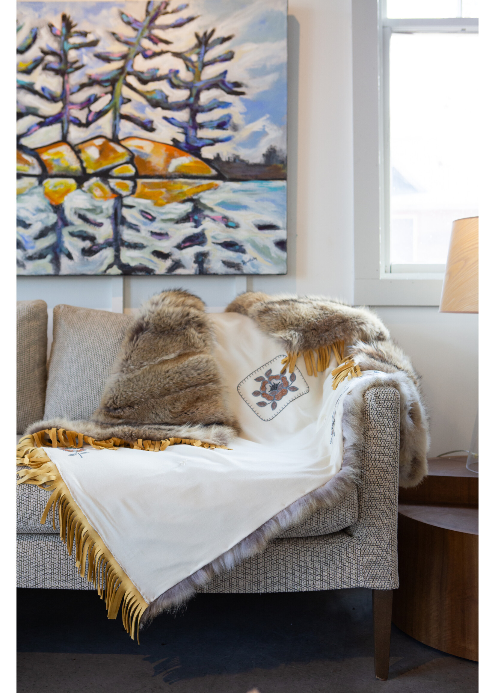 D'Arcy Moses for Further EMBROIDERED COYOTE THROW STANDARD