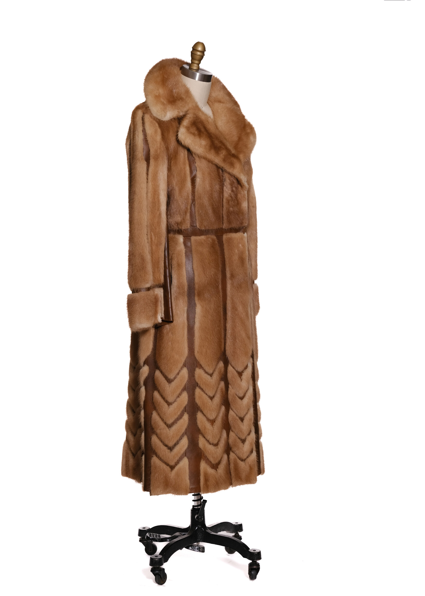 PASTEL MINK TRENCH W/ LEATHER 10