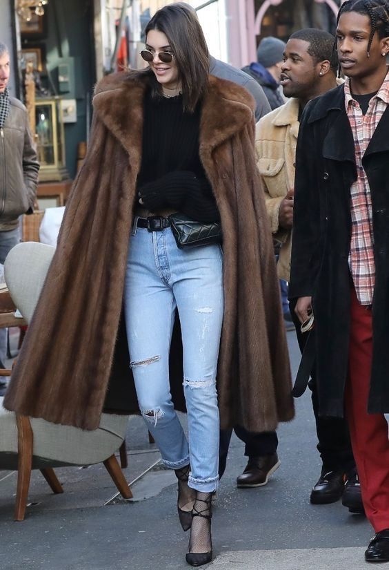 Kendall Jenner in vintage demi mink