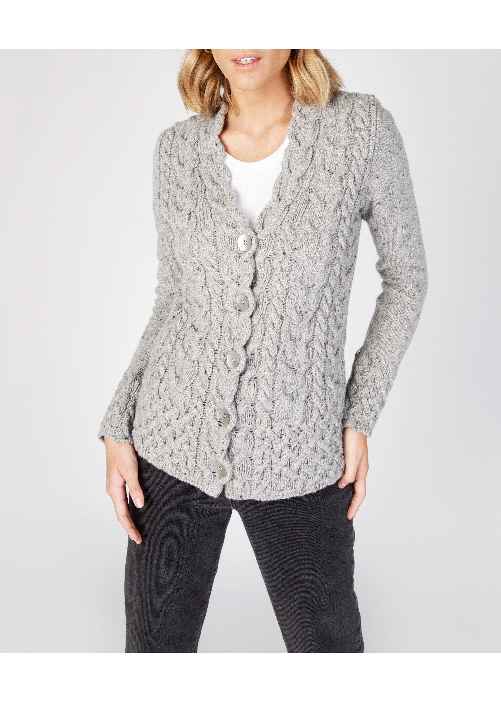 IrelandsEye HORSESHOE CABLE CARDIGAN