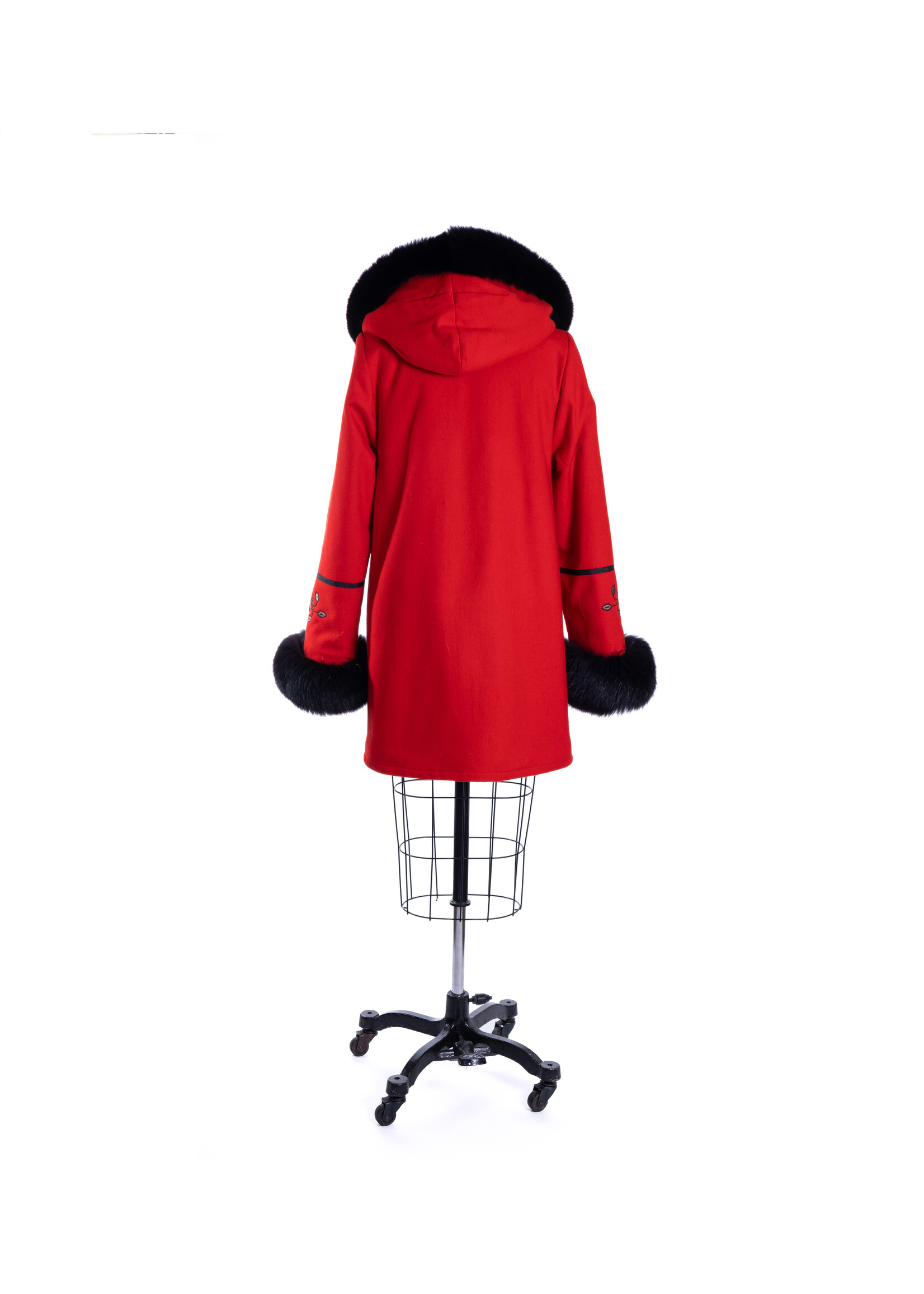 D'Arcy Moses for Further BAFFIN PARKA 12 RED, NATURAL BEAVER, LORO PIANA DOE SKIN