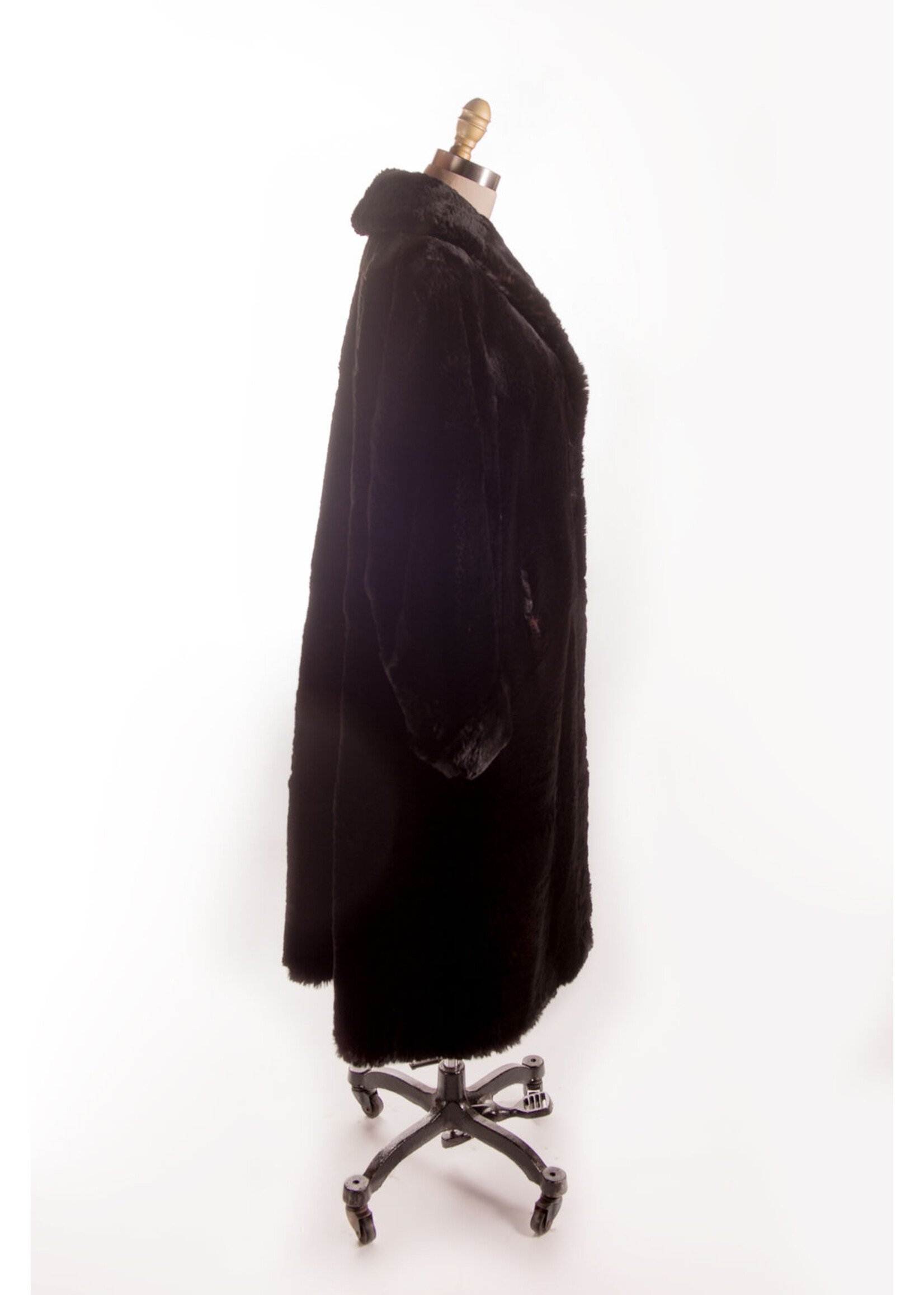 BLACK SHEARED MUSKRAT COAT 18