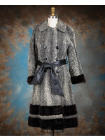GREY PERSIAN LAMB COAT W. MINK TRIM