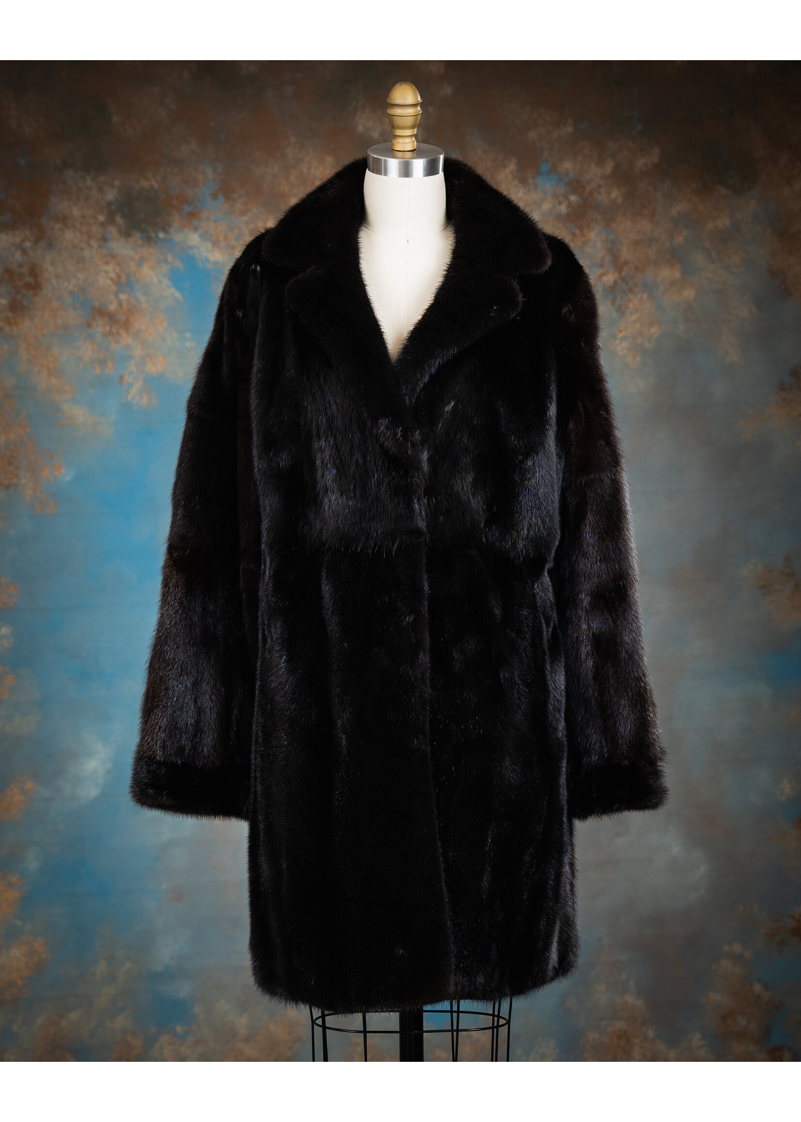 BLACK MINK COAT 10-12