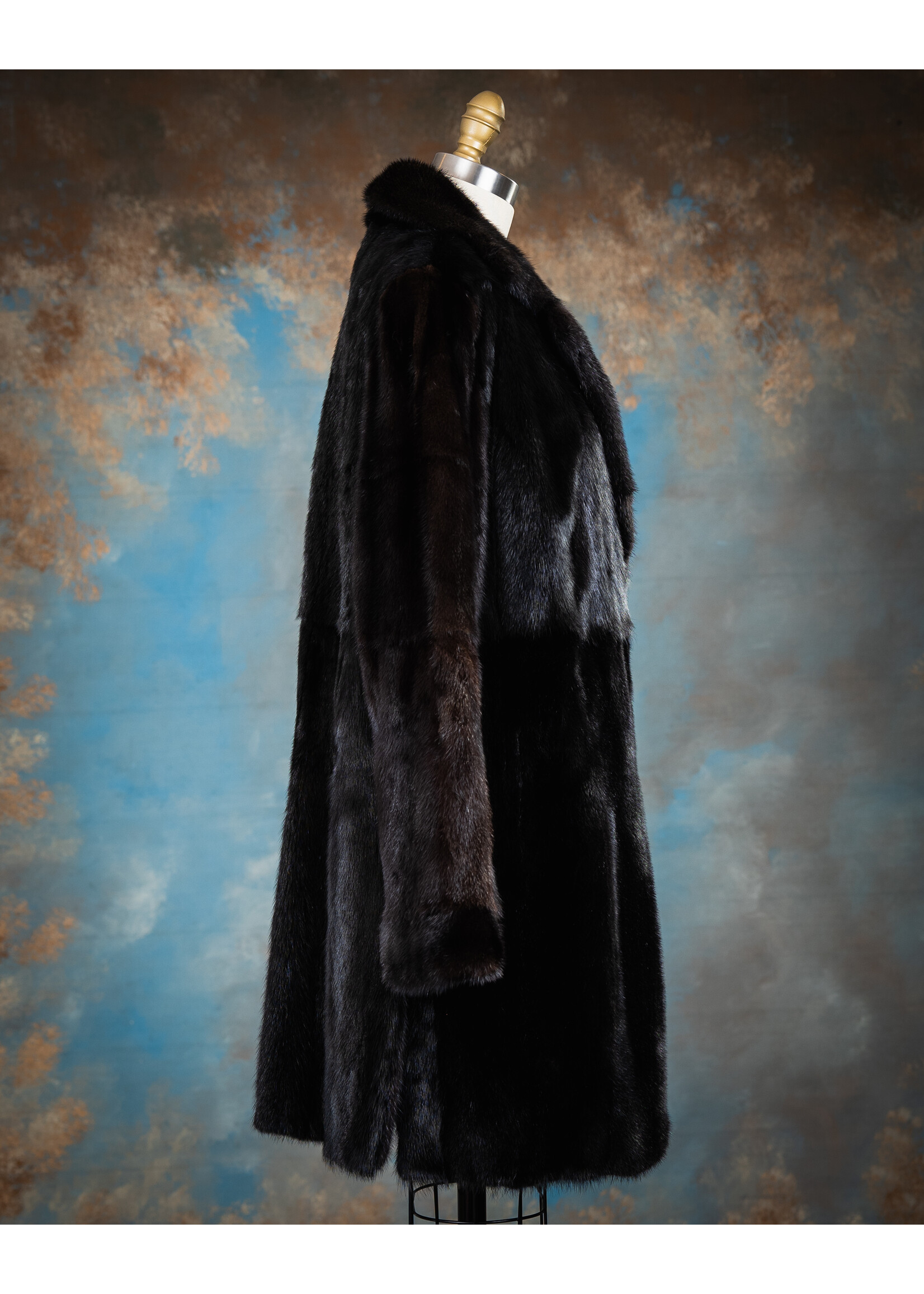 BLACK MINK COAT 10-12