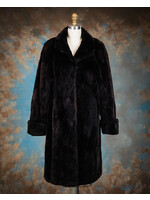 BLACK SHEARED BEAVER PIECES COAT