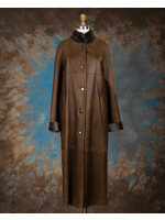CARAMEL & GREY SHEEPSKIN COAT 10-12