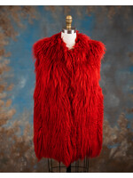 CRIMSON TIBETAN LAMB VEST