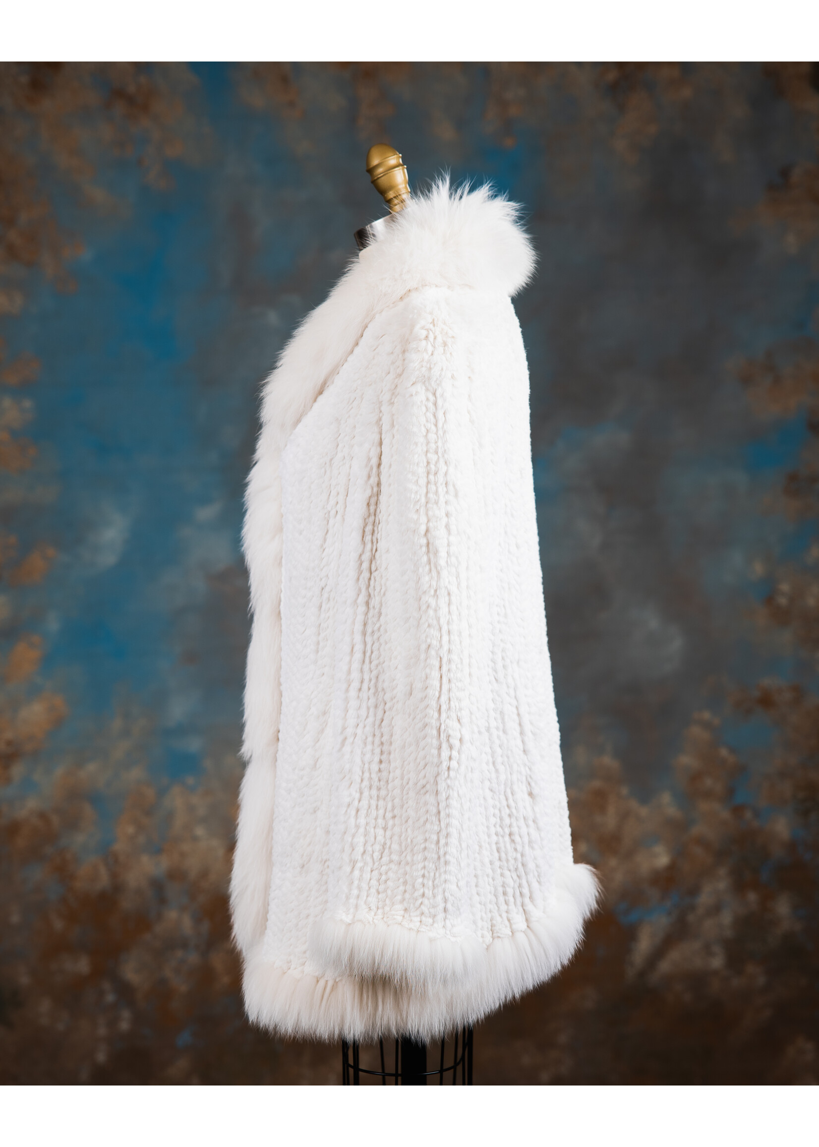 KNIT WHITE REX RABBIT JACKET