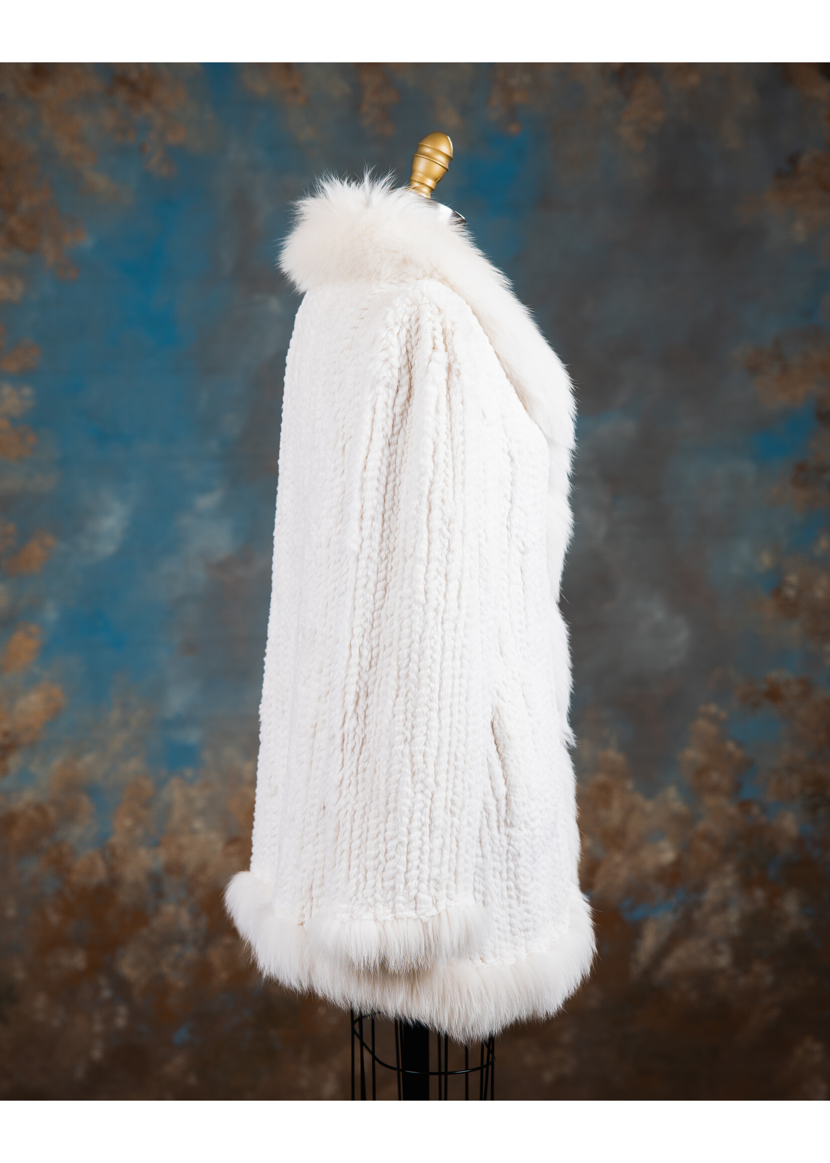 KNIT WHITE REX RABBIT JACKET