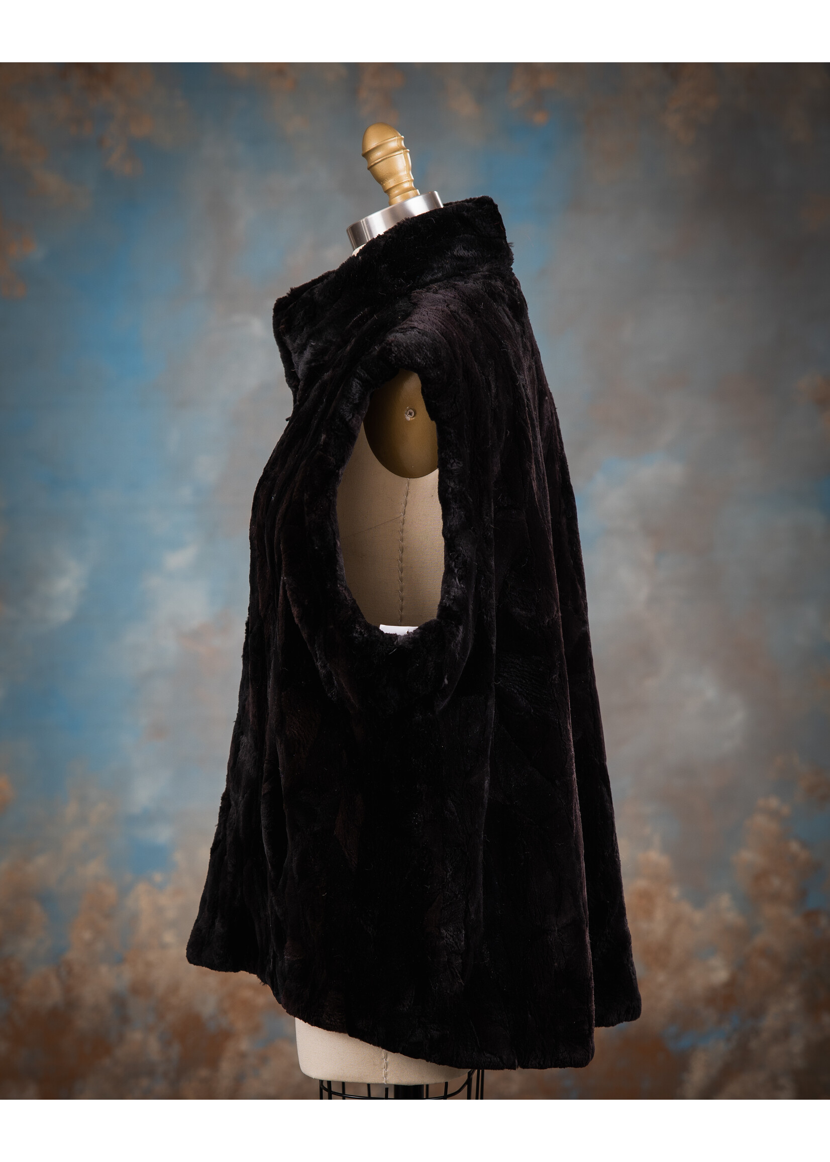 ESPRESSO SHEARED BEAVER PIECES VEST