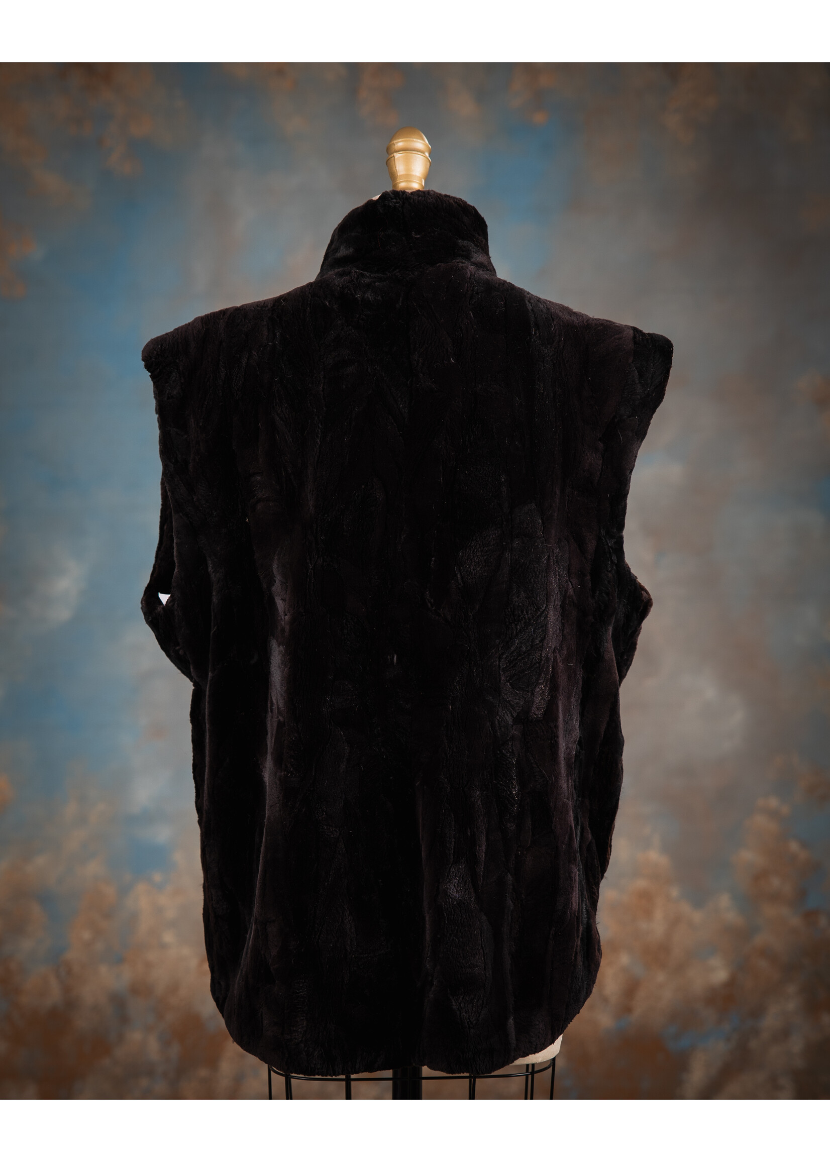 ESPRESSO SHEARED BEAVER PIECES VEST