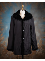 BLACK SH. MINK PIECES REV. COAT