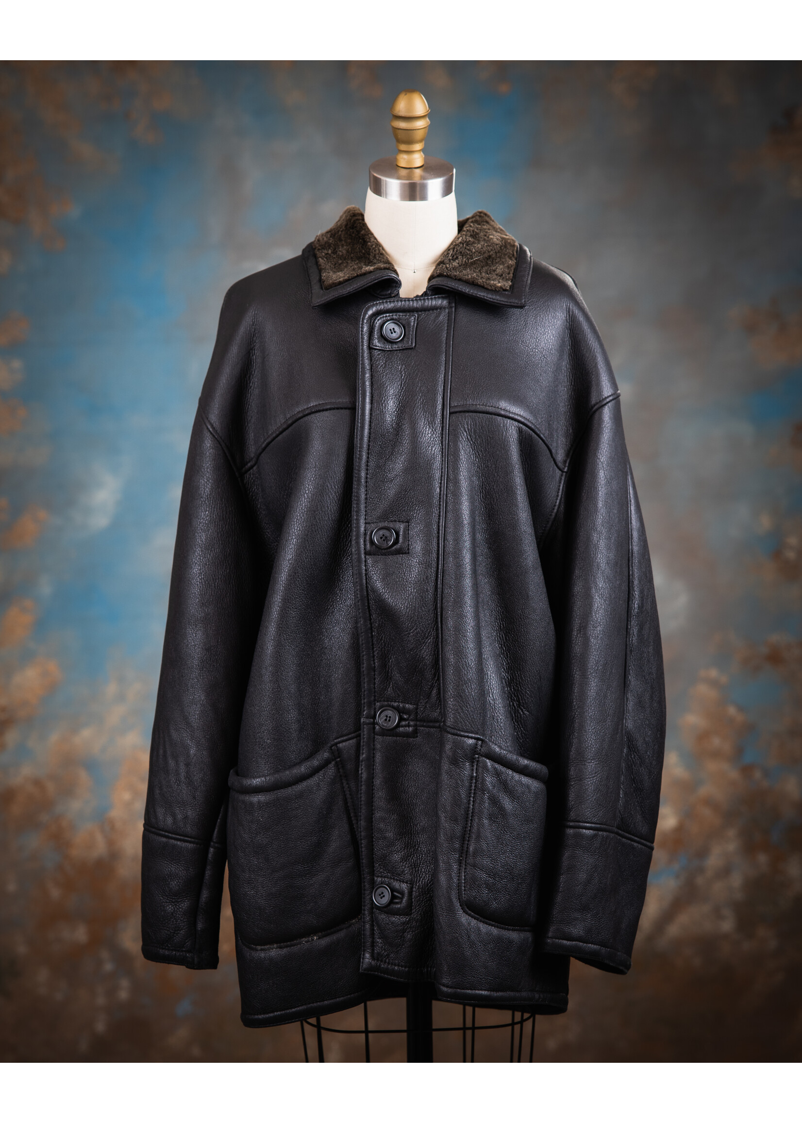 MEN'S BLACK SHEEPSKIN COAT