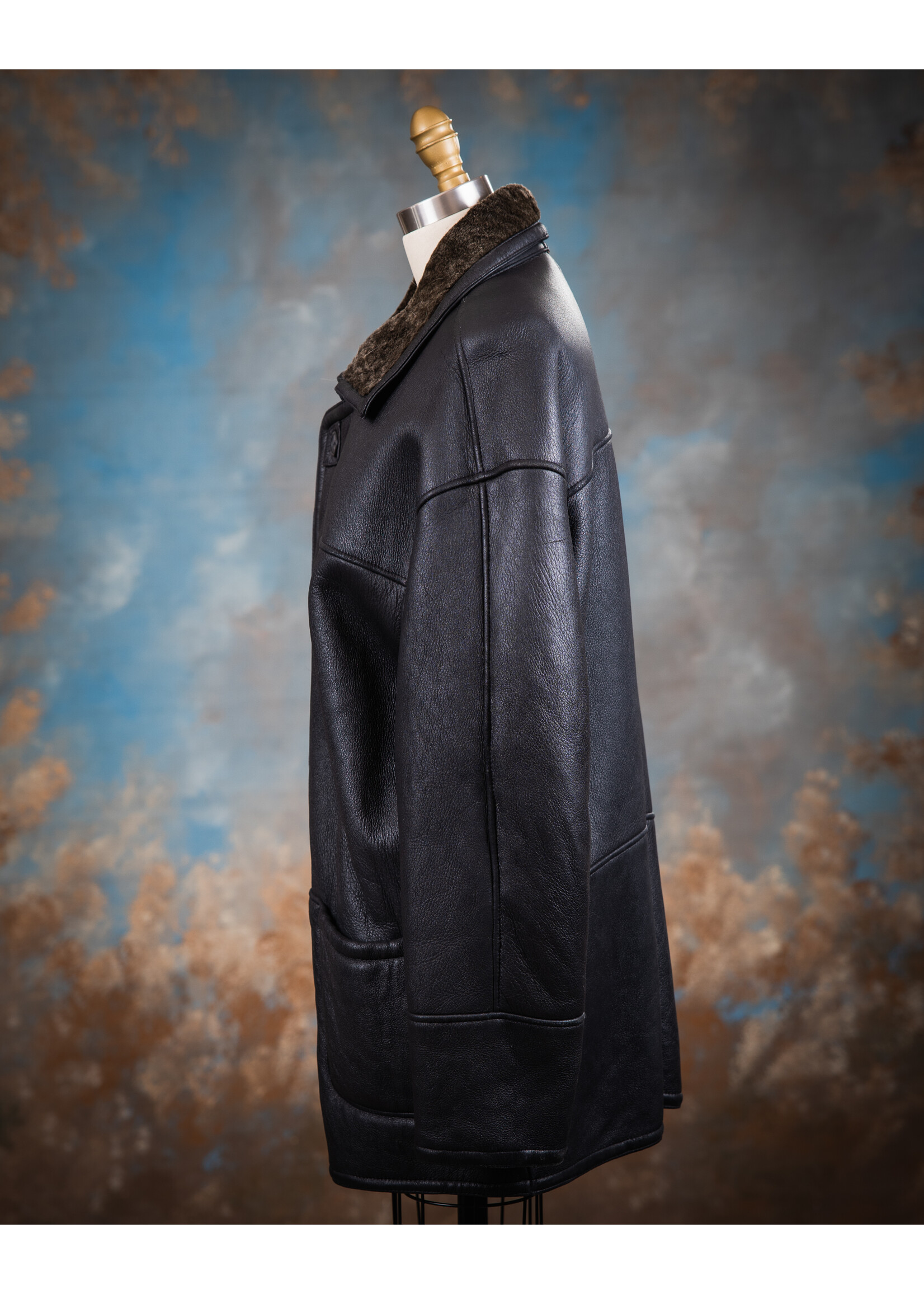 MEN'S BLACK SHEEPSKIN COAT