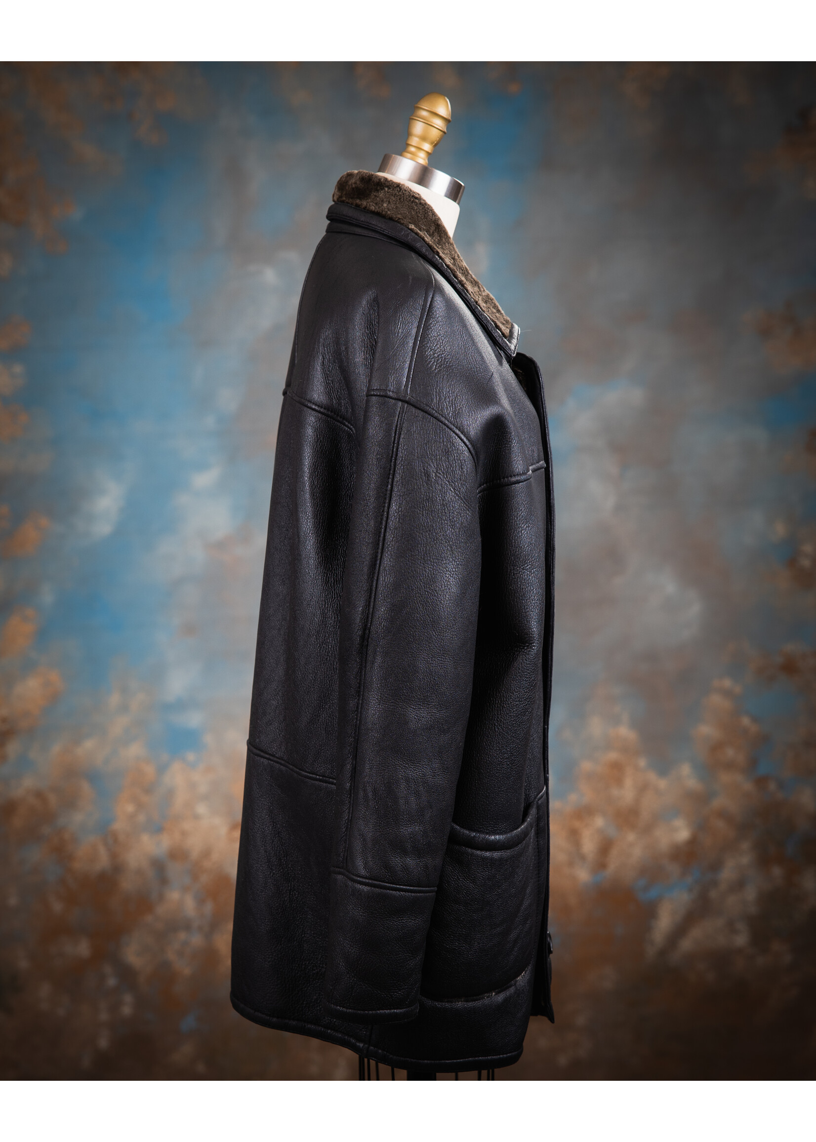 MEN'S BLACK SHEEPSKIN COAT