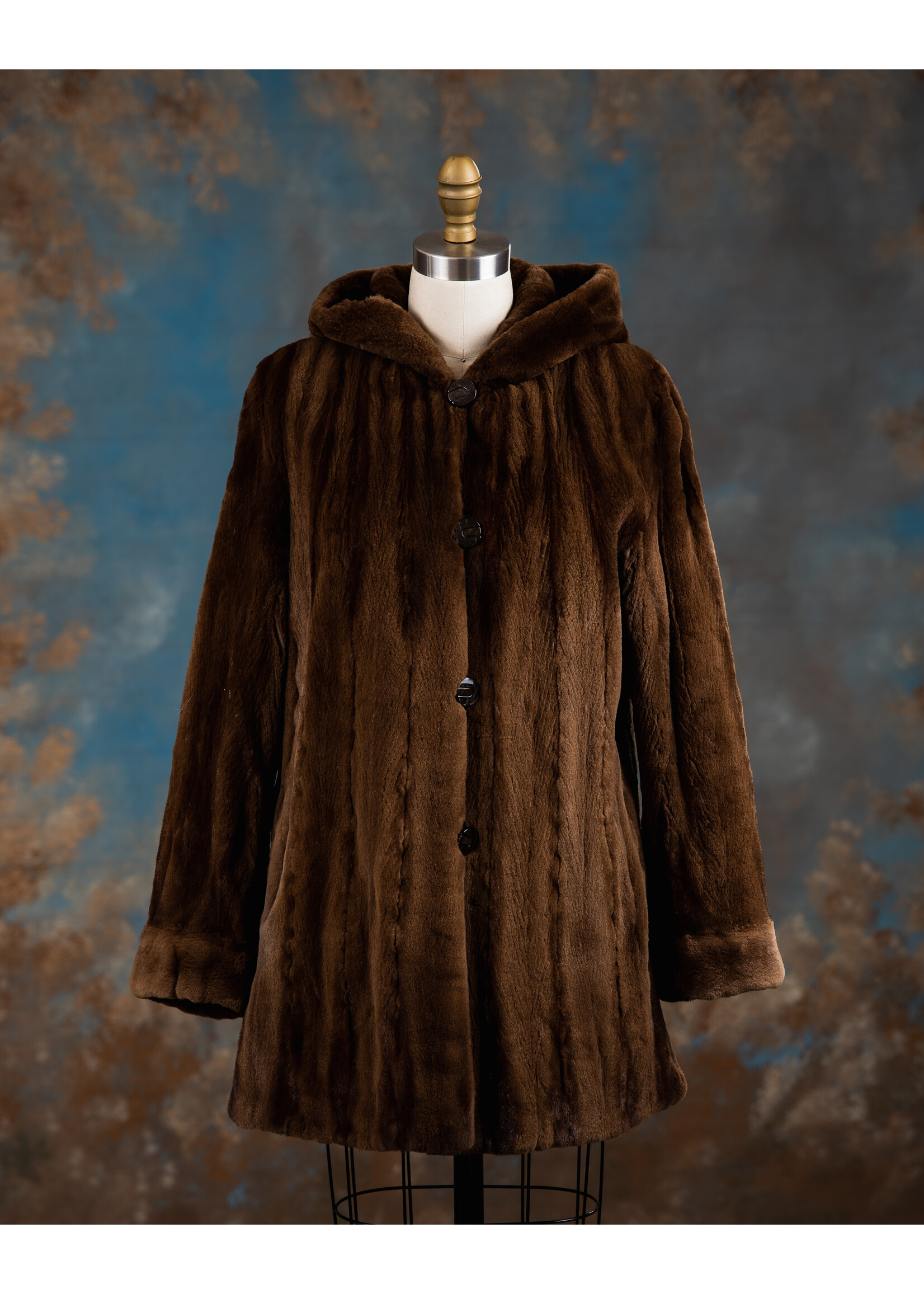 SHEARED MAHOGANY MINK JACKET