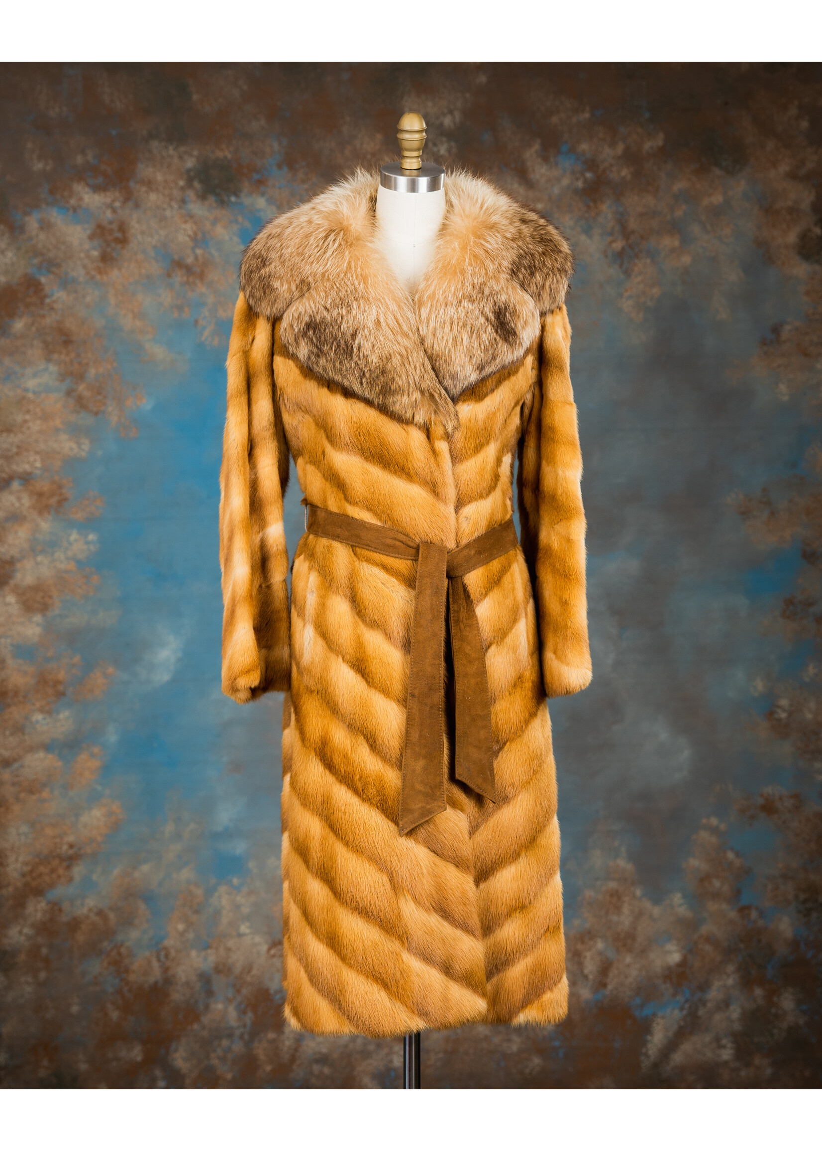 CHINA MINK COAT W. RACCOON COLLAR