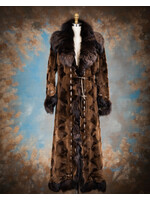 RAW-EDGE SH. MINK PIECES COAT W. FOX 6
