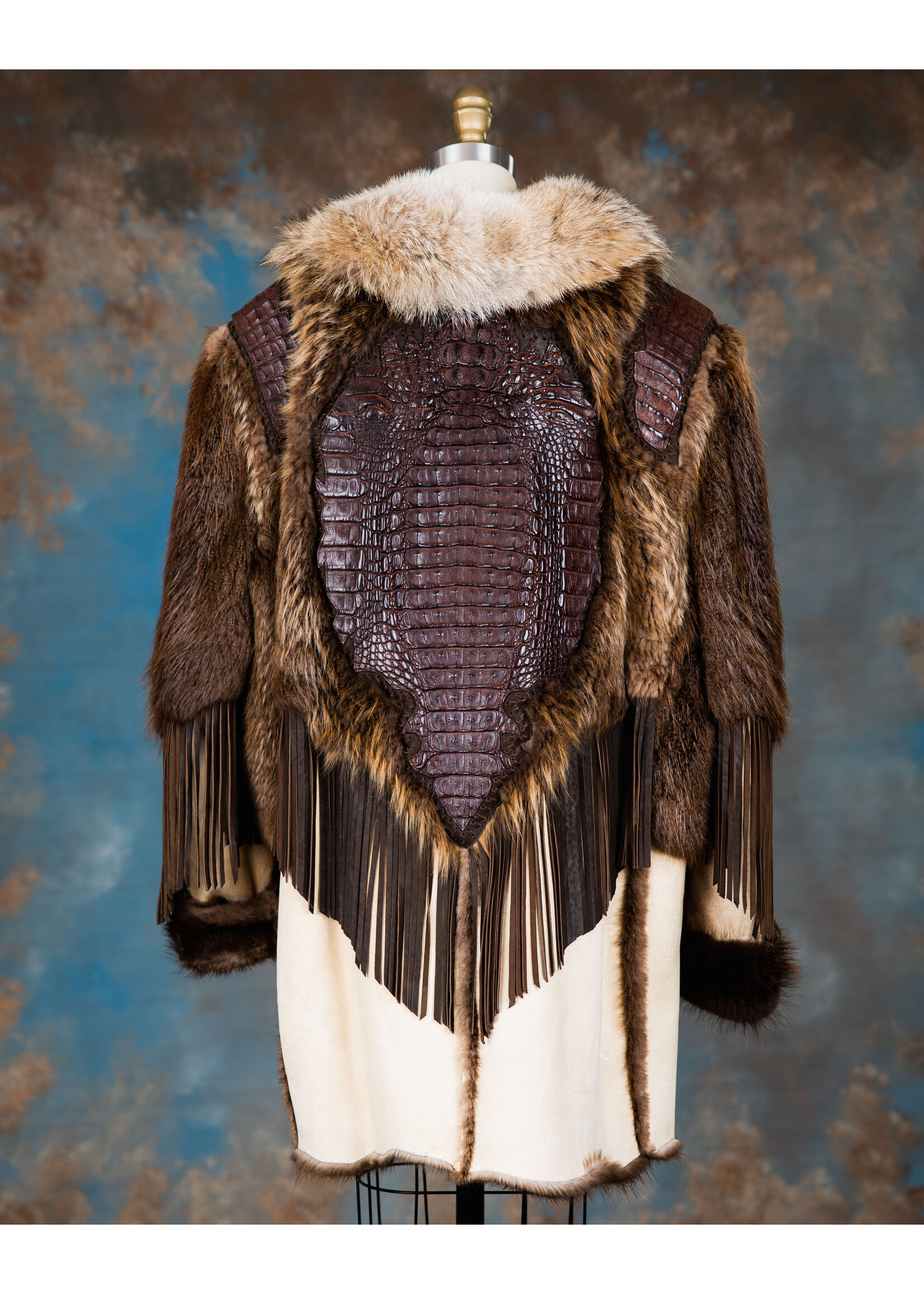 MEN'S BEAVER & CROCODILE JACKET W. COYOTE